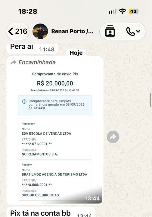 Print de venda fechada em call