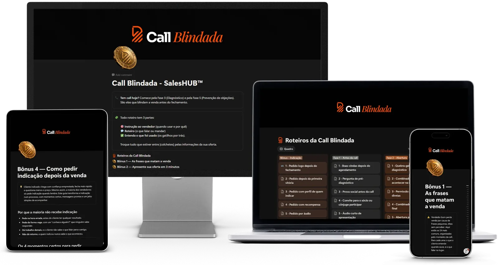 Call Blindada aberta no computador, notebook, tablet e celular