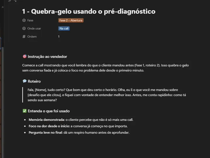 Print do Notion: Roteiro: quebra-gelo